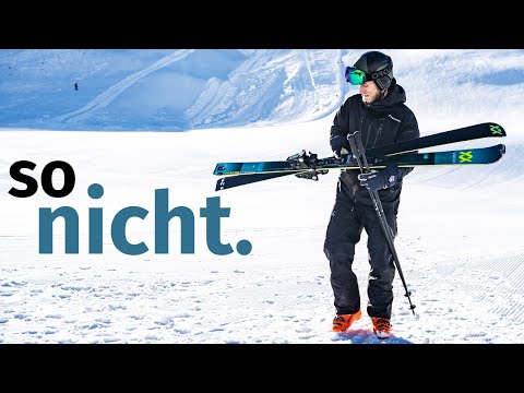Ski &amp; Skistöcke richtig tragen | Skifahren lernen