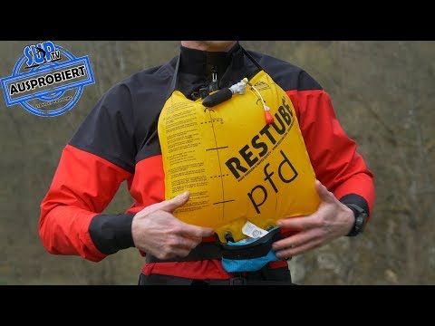 PFD by RESTUBE® AUSPROBIERT - Aufblasbare Schwimmhilfe für Stand Up Paddling / SUP