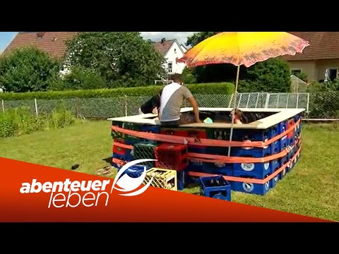 Pool aus Bierkästen: Einfach &amp; günstig zum selber bauen! | Abenteuer Leben | Kabel Eins